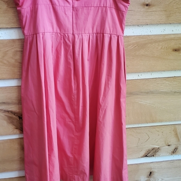 J. Crew Square Neck Sleeveless Pink Pleated Waist Acetate Sz. 12 Dress - Picture 4 of 12